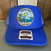 Hermosa Beach SHOREFRONT High Crown Trucker Hat - Royal Blue (Curved Brim)