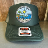 Hermosa Beach SHOREFRONT High Crown Trucker Hat - Dark Green