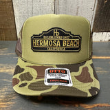 Hermosa Beach ARE YOU ESTABLISHED? Trucker Hat - CAMOUFLAGE (Loden Green/Camo)