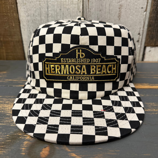 Hermosa Beach ARE YOU ESTABLISHED? Checkerboard Field Trip™ Hat - Black/White