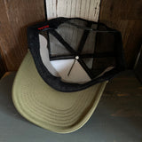 MANHATTAN BEACH PIER & ROUNDHOUSE High Crown Trucker Hat - Olive/Black (Curved Brim)