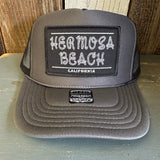 Hermosa Beach ROPER High Crown Trucker Hat - Charcoal/Black (Curved Brim)
