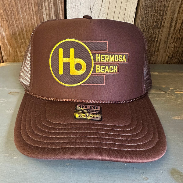 Hermosa Beach THE NEW STYLE High Crown Trucker Hat - Brown