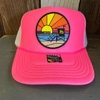Hermosa Beach OCEAN DRIVE Trucker Hat - Neon Pink/White