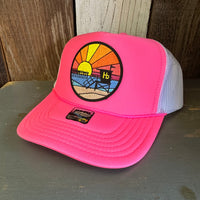 Hermosa Beach OCEAN DRIVE Trucker Hat - Neon Pink/White