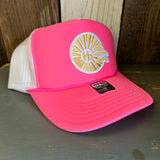 Hermosa Beach CLASSIC LOGO Trucker Hat - Neon Pink/White