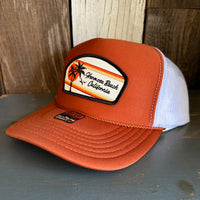 Hermosa Beach RETRO SUNSET High Crown Trucker Hat - Texas Orange/White