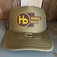 Hermosa Beach THE NEW STYLE High Crown Trucker Hat - Olive/Black