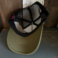 Hermosa Beach THE NEW STYLE High Crown Trucker Hat - Olive/Black