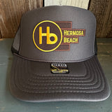 Hermosa Beach THE NEW STYLE High Crown Trucker Hat - Charcoal/Black (Curved Brim)