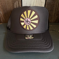 Hermosa Beach SUNBEAMS High Crown Trucker Hat - Charcoal/Black (Curved Brim)