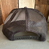 Hermosa Beach THE NEW STYLE High Crown Trucker Hat - Charcoal/Black (Curved Brim)