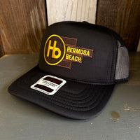 Hermosa Beach THE NEW STYLE High Crown PREMIUM Trucker Hat - Black (Curved Brim)