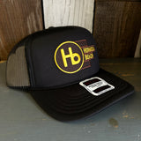 Hermosa Beach THE NEW STYLE High Crown PREMIUM Trucker Hat - Black (Curved Brim)