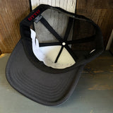 Hermosa Beach THE NEW STYLE High Crown PREMIUM Trucker Hat - Black (Curved Brim)