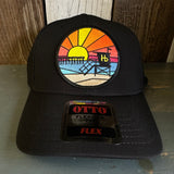 Hermosa Beach OBLIGATORY SUNSET "OTTO FLEX" 6 Panel Low Profile Baseball Cap- Black