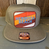 Hermosa Beach GOLF CARTS & YOGA PANTS 7 Panel Snapback Hat - Olive Green