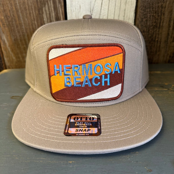 Hermosa Beach GOLF CARTS & YOGA PANTS 7 Panel Snapback Hat - Khaki