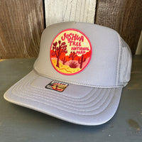 JOSHUA TREE NATIONAL PARK High Crown Trucker Hat - Grey (Curved Brim)