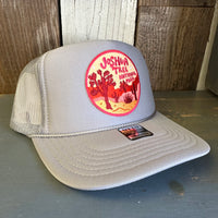 JOSHUA TREE NATIONAL PARK High Crown Trucker Hat - Grey (Curved Brim)