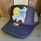 Hermosa Beach LIFEGUARD TOWER High Crown Trucker Hat - Navy