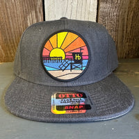 Hermosa Beach OBLIGATORY SUNSET 6-Panel Mid Profile Snapback Hat - Heather Black