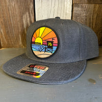 Hermosa Beach OBLIGATORY SUNSET 6-Panel Mid Profile Snapback Hat - Heather Black