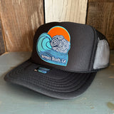 Hermosa Beach TUBULAR High Crown Trucker Hat - Black (curved brim)