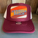 Hermosa Beach GOLF CARTS & YOGA PANTS Trucker Hat - Maroon/White