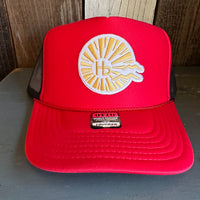 Hermosa Beach CLASSIC LOGO High Crown Trucker Hat - Red/Black