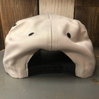 Hermosa Beach SURF HERMOSA :: OPEN DAILY 5-Panel Polyester Golf - Grey/Black Braid