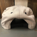 Hermosa Beach SURF HERMOSA :: OPEN DAILY 5-Panel Polyester Golf - Grey/Black Braid