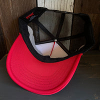 Hermosa Beach HERMOSA IS FOR LOVERS High Crown Trucker Hat - Red/Black
