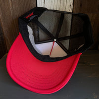 Hermosa Beach PIER AVE High Crown Trucker Hat - Red/Black