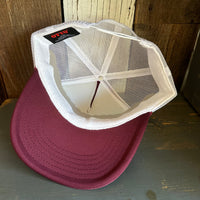 Hermosa Beach AS REAL AS THE STREETS Trucker Hat - Maroon/White