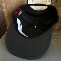 Hermosa Beach AS REAL AS THE STREETS 7 Panel Snapback Hat - Black