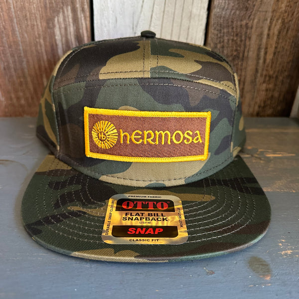 Hermosa Beach AS REAL AS THE STREETS 7 Panel Snapback Hat - Camo