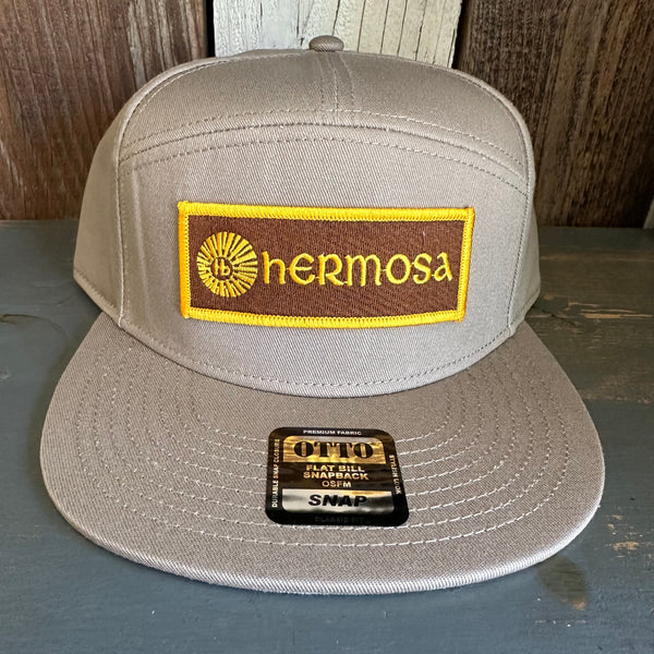 Hermosa Beach AS REAL AS THE STREETS 7 Panel Snapback Hat - Khaki