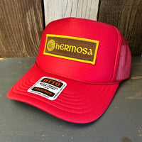 Hermosa Beach AS REAL AS THE STREETS High Crown Trucker Hat - Red