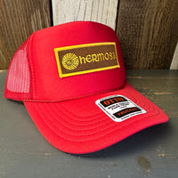 Hermosa Beach AS REAL AS THE STREETS High Crown Trucker Hat - Red