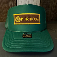 Hermosa Beach AS REAL AS THE STREETS High Crown Trucker Hat - Kelly Green