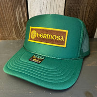 Hermosa Beach AS REAL AS THE STREETS High Crown Trucker Hat - Kelly Green