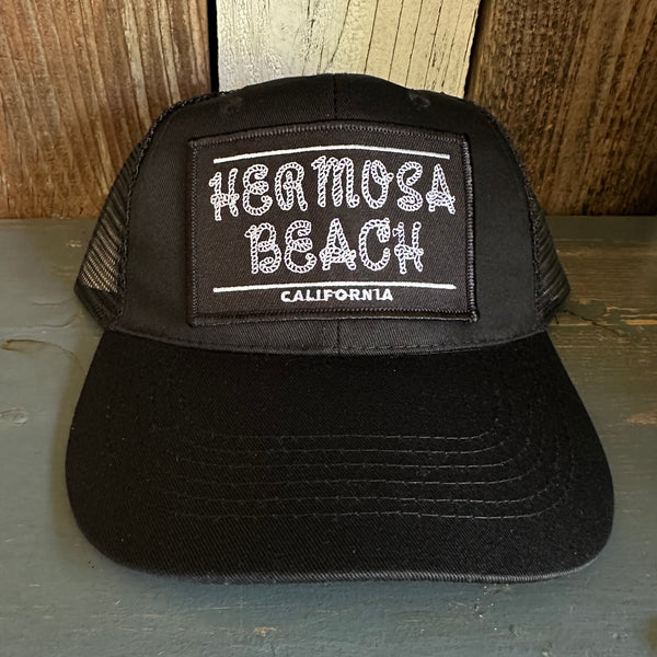 Hermosa Beach ROPER - 5 Panel Mid Profile Trucker Hat - Black