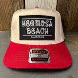 Hermosa Beach ROPER 5 Panel Mid Profile Baseball Cap - Red/Khaki