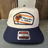 Hermosa Beach RETRO SUNSET 5 Panel Mid Profile Baseball Cap - Navy/Khaki