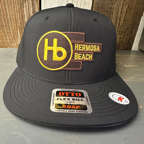 Hermosa Beach THE NEW STYLE - "OTTO SNAP" 6 Panel Snapback Hat Cap - Black