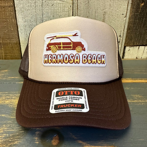 Hermosa Beach WOODIE Trucker Hat - Brown/Khaki