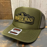 Hermosa Beach ARE YOU ESTABLISHED? High Crown Trucker Hat - Olive