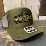 Hermosa Beach ARE YOU ESTABLISHED? High Crown Trucker Hat - Olive