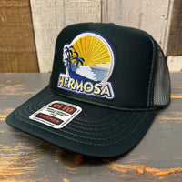 Hermosa Beach FIESTA High Crown Trucker Hat - Dark Green